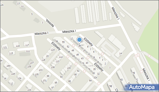 Świebodzice, Królowej Elżbiety, 16, mapa Świebodzice