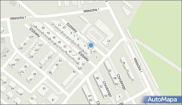 Świebodzice, Królowej Elżbiety, 2, mapa Świebodzice