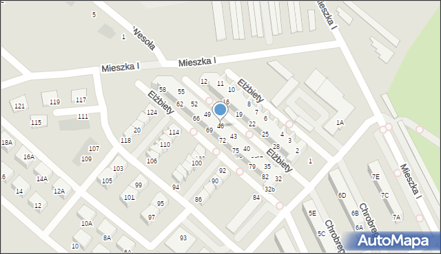 Świebodzice, Królowej Elżbiety, 46, mapa Świebodzice