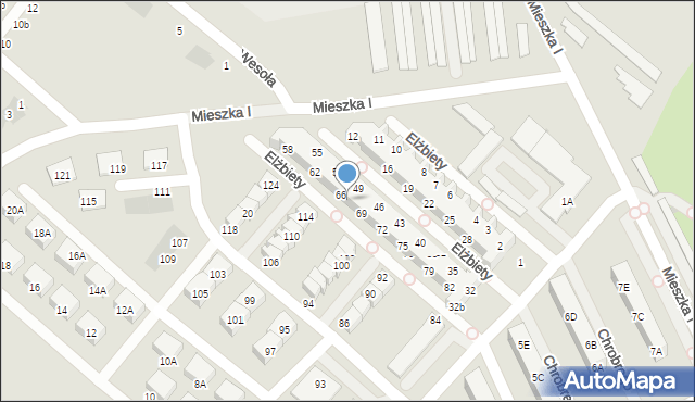 Świebodzice, Królowej Elżbiety, 67, mapa Świebodzice
