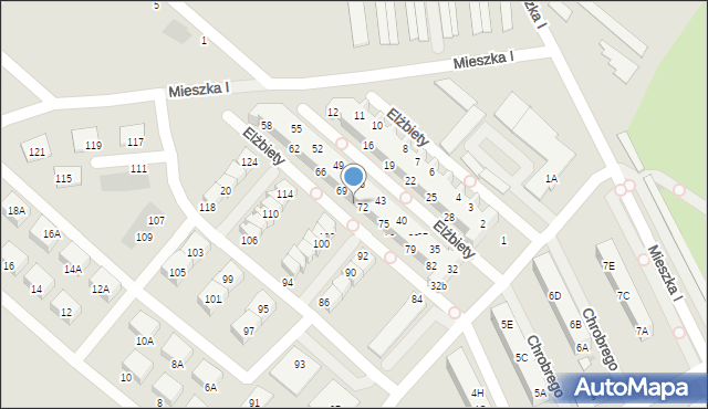 Świebodzice, Królowej Elżbiety, 71, mapa Świebodzice