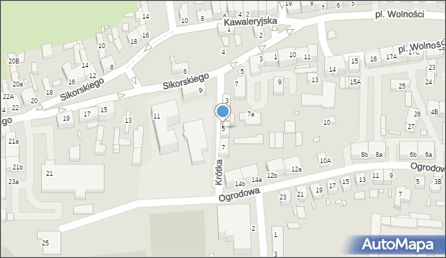 Świebodzin, Krótka, 5, mapa Świebodzin