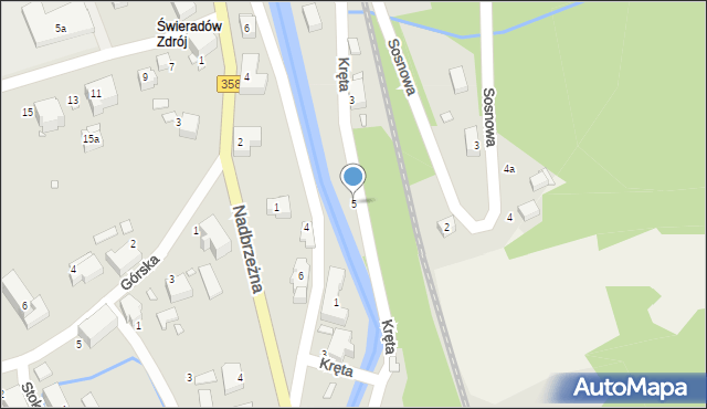 Świeradów-Zdrój, Kręta, 5, mapa Świeradów-Zdrój