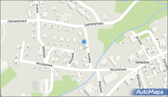 Świeradów-Zdrój, Krótka, 1A, mapa Świeradów-Zdrój