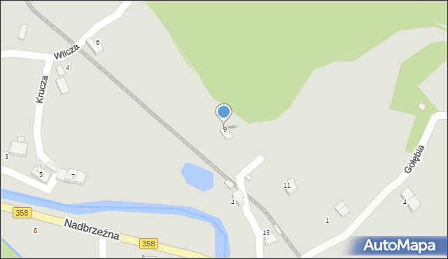Świeradów-Zdrój, Krucza, 9, mapa Świeradów-Zdrój