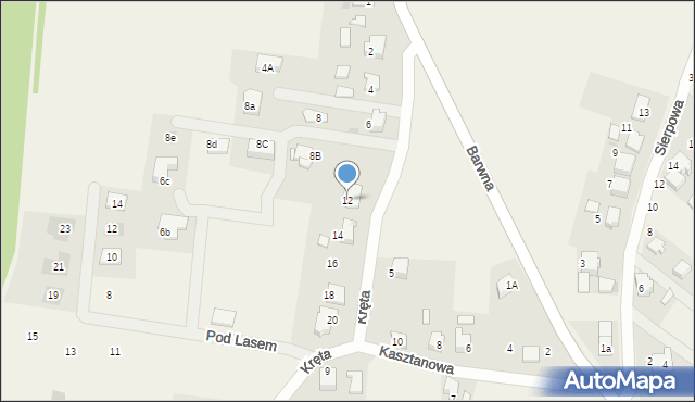 Świerczyniec, Kręta, 12, mapa Świerczyniec