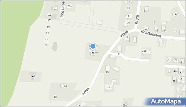 Świerczyniec, Kręta, 26, mapa Świerczyniec