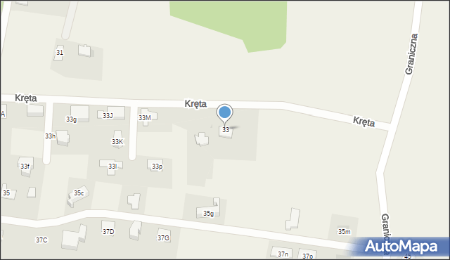 Świerczyniec, Kręta, 33, mapa Świerczyniec