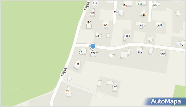 Świerczyniec, Kręta, 37A, mapa Świerczyniec