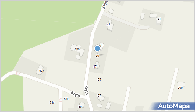 Świerczyniec, Kręta, 49, mapa Świerczyniec