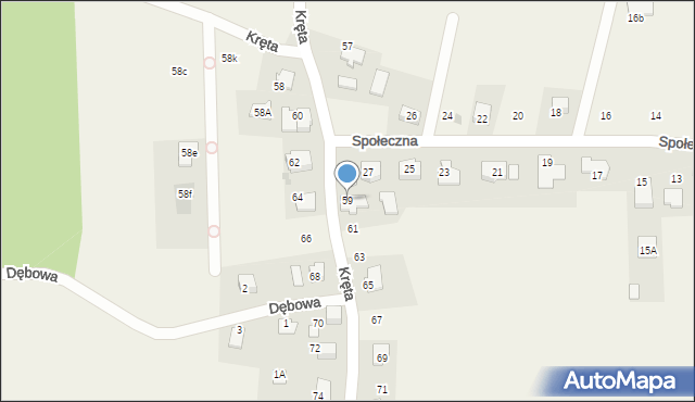 Świerczyniec, Kręta, 59, mapa Świerczyniec