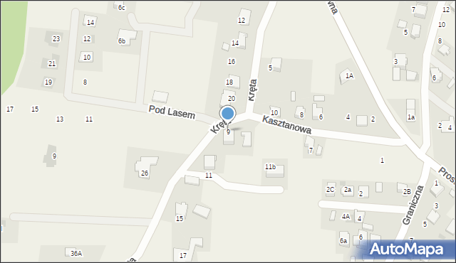 Świerczyniec, Kręta, 9, mapa Świerczyniec