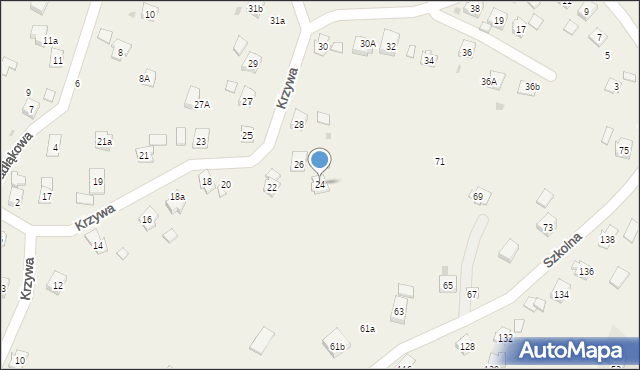 Świerzowa Polska, Krzywa, 24, mapa Świerzowa Polska