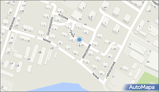 Świętochłowice, Krzywa, 8, mapa Świętochłowice