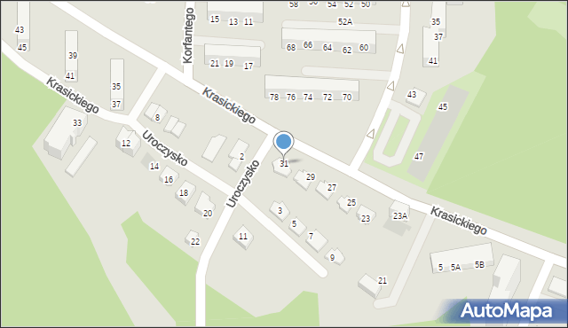 Świętochłowice, Krasickiego Ignacego, bp., 31, mapa Świętochłowice