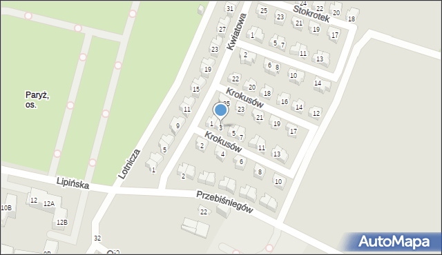 Świętochłowice, Krokusów, 3, mapa Świętochłowice