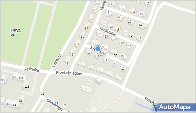 Świętochłowice, Krokusów, 4, mapa Świętochłowice