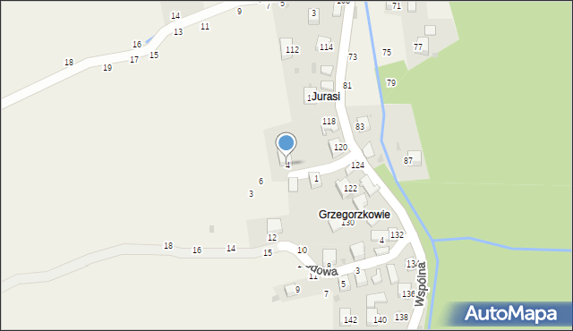 Świnna, Krótka, 4, mapa Świnna