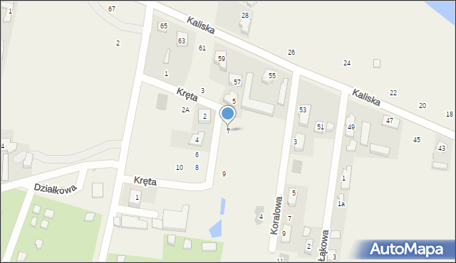 Szałe, Kręta, 7, mapa Szałe