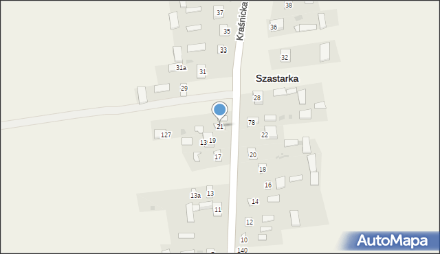 Szastarka, Kraśnicka, 21, mapa Szastarka