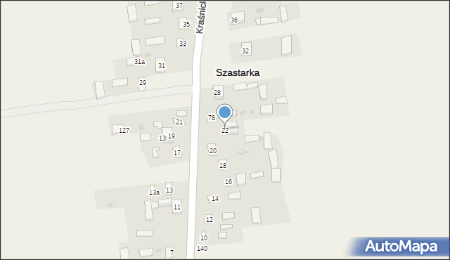 Szastarka, Kraśnicka, 22, mapa Szastarka