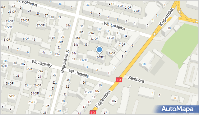 Szczecin, Króla Władysława Jagiełły, 2-OF, mapa Szczecina