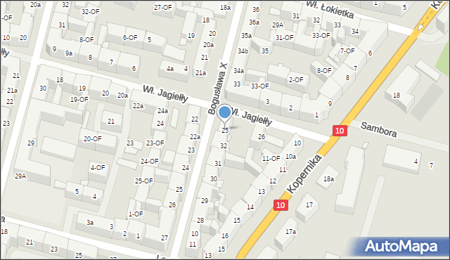 Szczecin, Króla Władysława Jagiełły, 25, mapa Szczecina