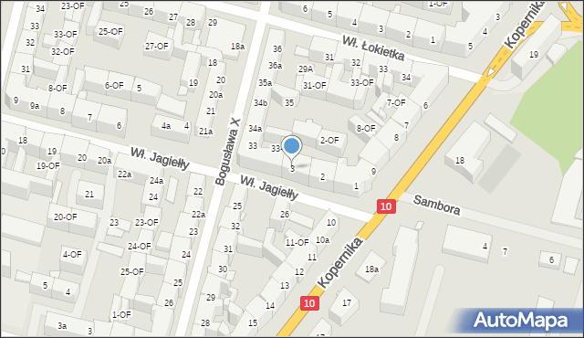 Szczecin, Króla Władysława Jagiełły, 3, mapa Szczecina