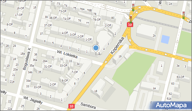 Szczecin, Króla Władysława Łokietka, 1a, mapa Szczecina