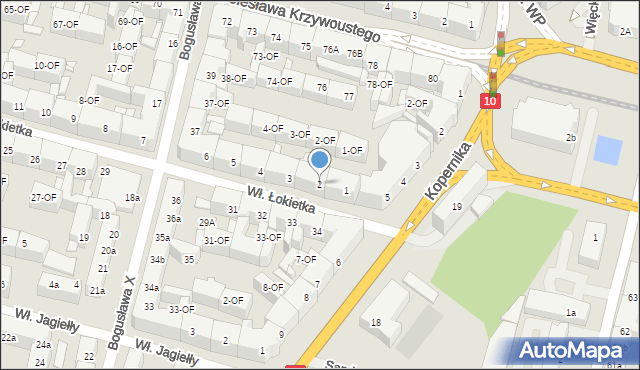 Szczecin, Króla Władysława Łokietka, 2, mapa Szczecina