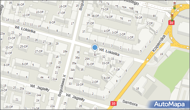 Szczecin, Króla Władysława Łokietka, 31, mapa Szczecina