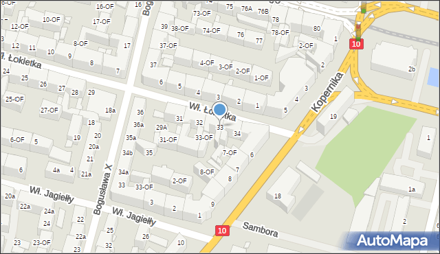 Szczecin, Króla Władysława Łokietka, 33, mapa Szczecina