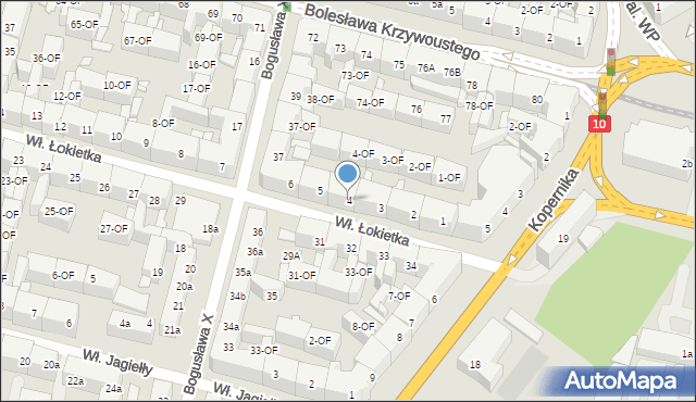 Szczecin, Króla Władysława Łokietka, 4, mapa Szczecina