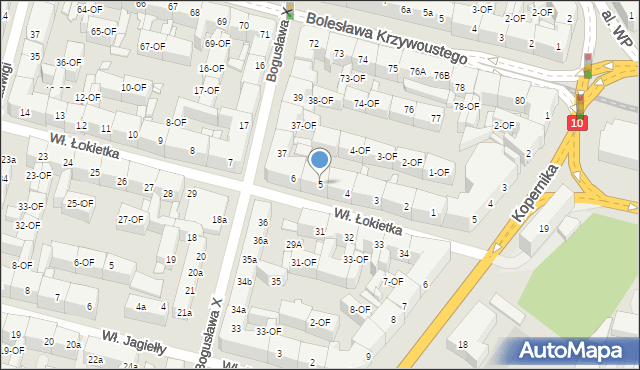 Szczecin, Króla Władysława Łokietka, 5, mapa Szczecina