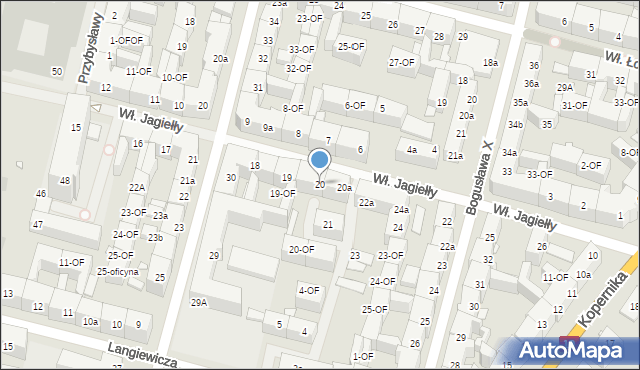 Szczecin, Króla Władysława Jagiełły, 20, mapa Szczecina