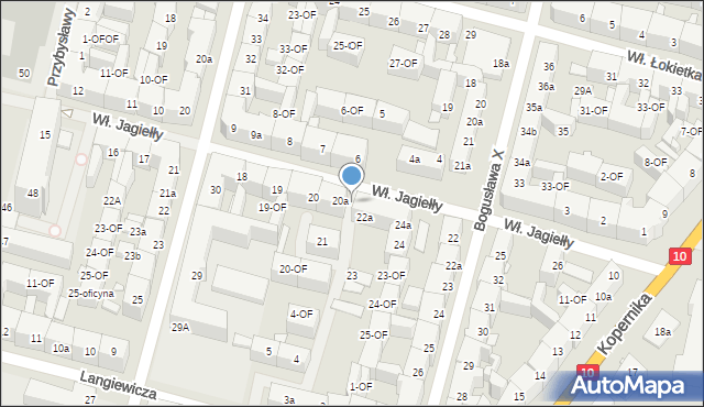 Szczecin, Króla Władysława Jagiełły, 21A, mapa Szczecina