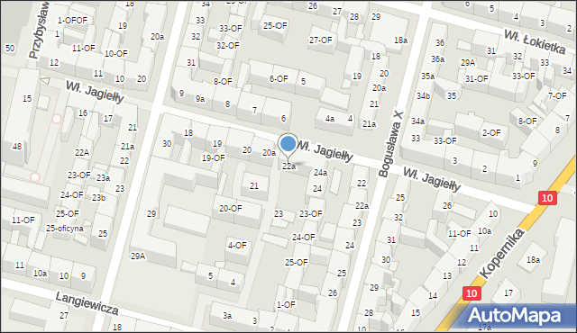 Szczecin, Króla Władysława Jagiełły, 22a, mapa Szczecina