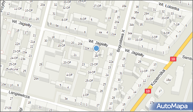 Szczecin, Króla Władysława Jagiełły, 24, mapa Szczecina