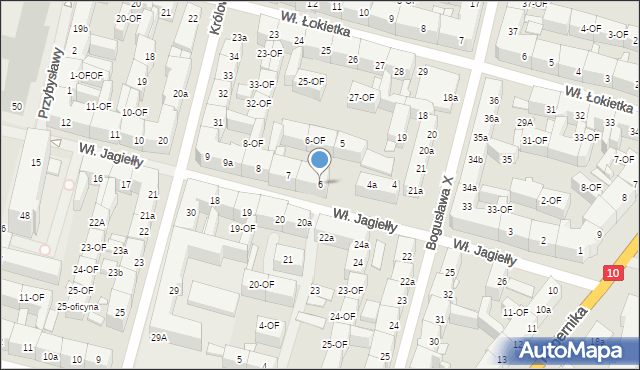 Szczecin, Króla Władysława Jagiełły, 6, mapa Szczecina