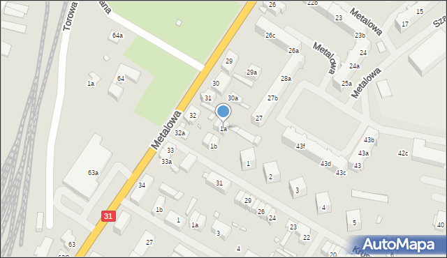 Szczecin, Kruszcowa, 1a, mapa Szczecina