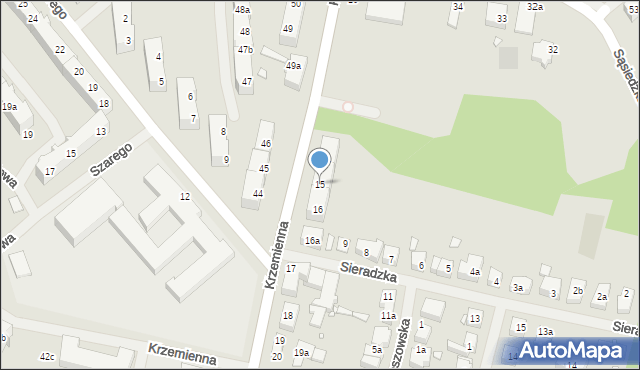 Szczecin, Krzemienna, 15, mapa Szczecina