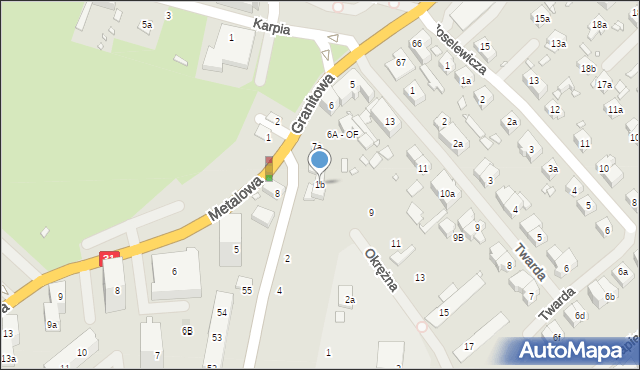 Szczecin, Krzemienna, 1b, mapa Szczecina