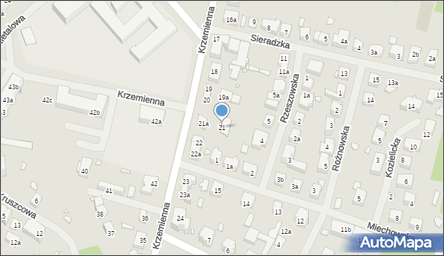 Szczecin, Krzemienna, 21, mapa Szczecina