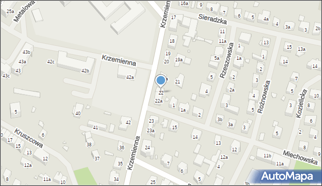 Szczecin, Krzemienna, 22, mapa Szczecina