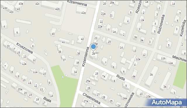 Szczecin, Krzemienna, 24, mapa Szczecina