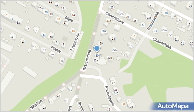 Szczecin, Krzemienna, 30, mapa Szczecina