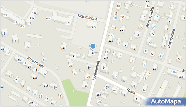 Szczecin, Krzemienna, 42, mapa Szczecina