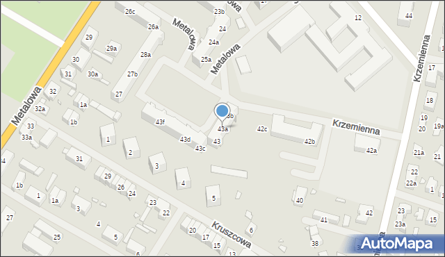 Szczecin, Krzemienna, 43a, mapa Szczecina