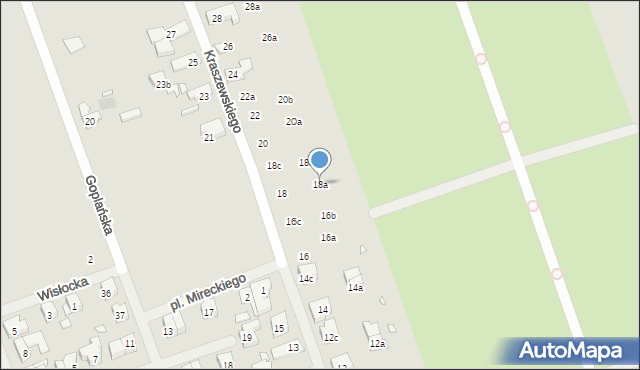 Szczecin, Kraszewskiego Józefa Ignacego, 18a, mapa Szczecina