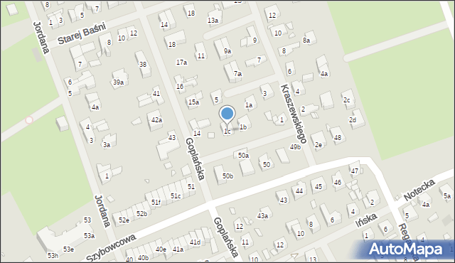 Szczecin, Kraszewskiego Józefa Ignacego, 1c, mapa Szczecina